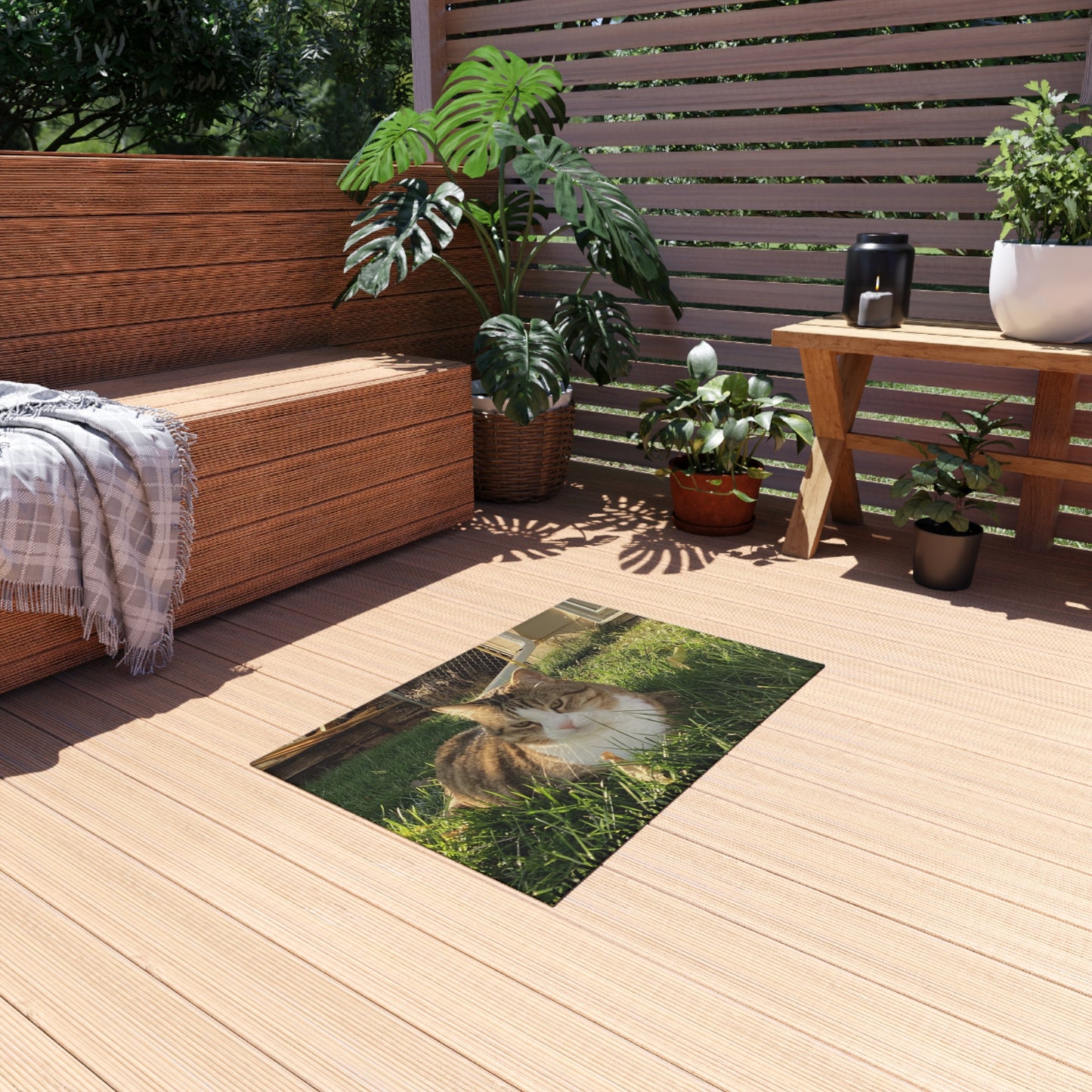 Outdoor Cat Rug | Stylish Outdoor Mat, Pet-Friendly Decor, Garden Rug for Cats, Patio Mat for Animal Lovers, Outdoor Living