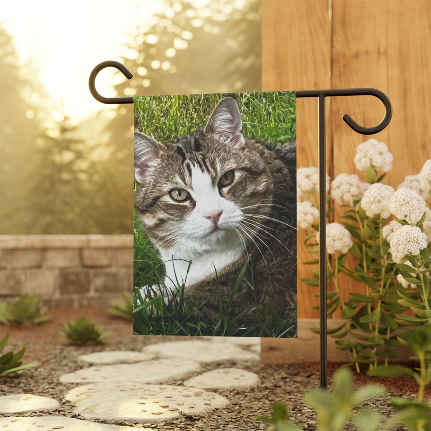 Custom Cat Garden Banner, Cute Pet Decor, Personalized Yard Flag, Outdoor Cat Lovers Gift, Home and Garden Decoration