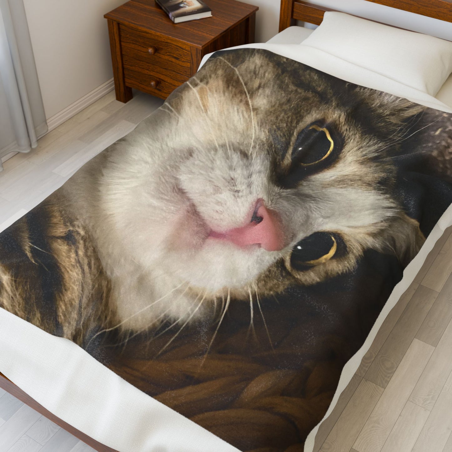 Cozy Cat Velveteen Plush Blanket, Cat Lover Gift, Soft Warm Throw, Pet Decor, Perfect for Home, Housewarming, Birthdays