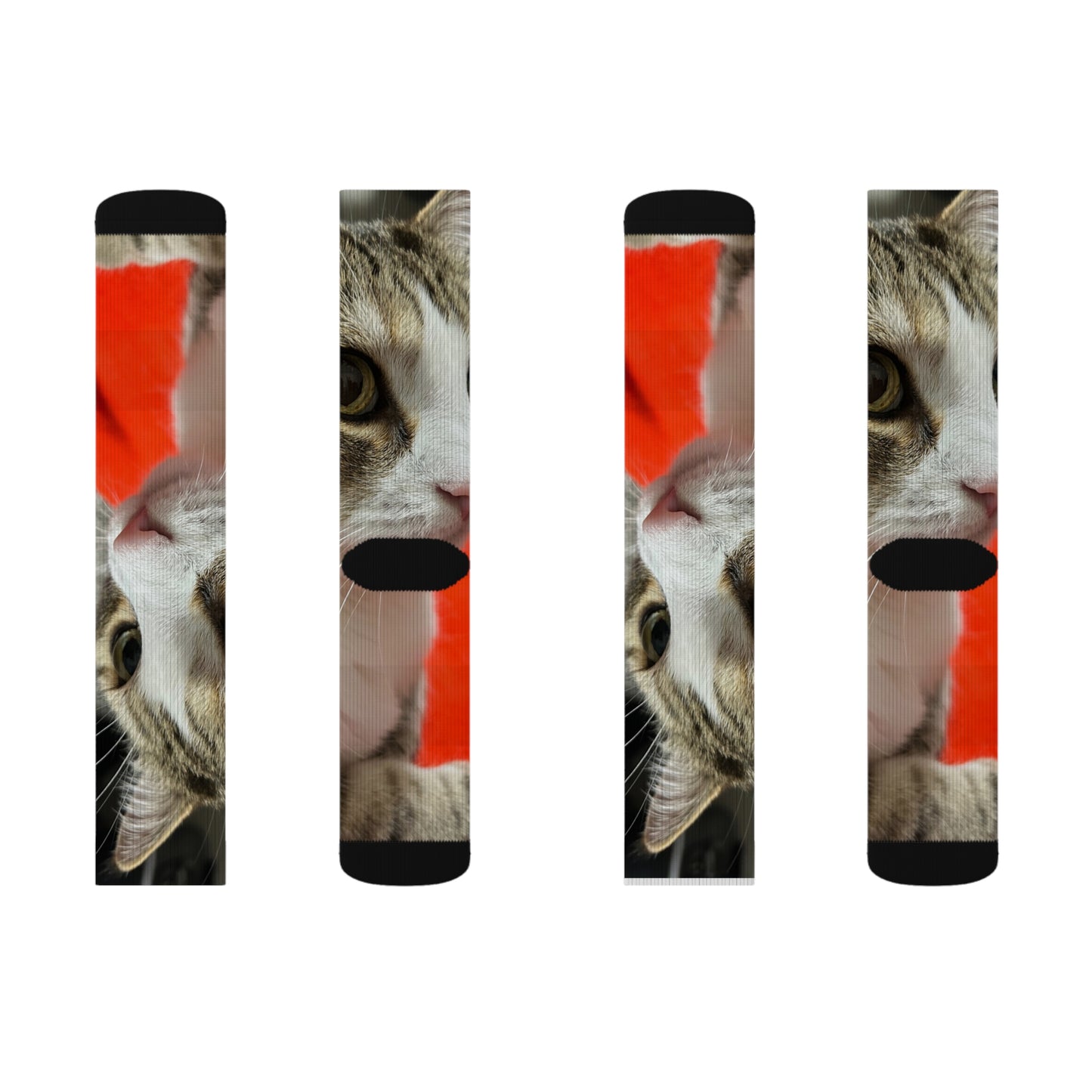 Cat-Themed Sublimation Socks, Fun Gift for Cat Lovers, Cozy Dress Socks for Everyday Use, Unique Cat Design, Perfect for Holidays