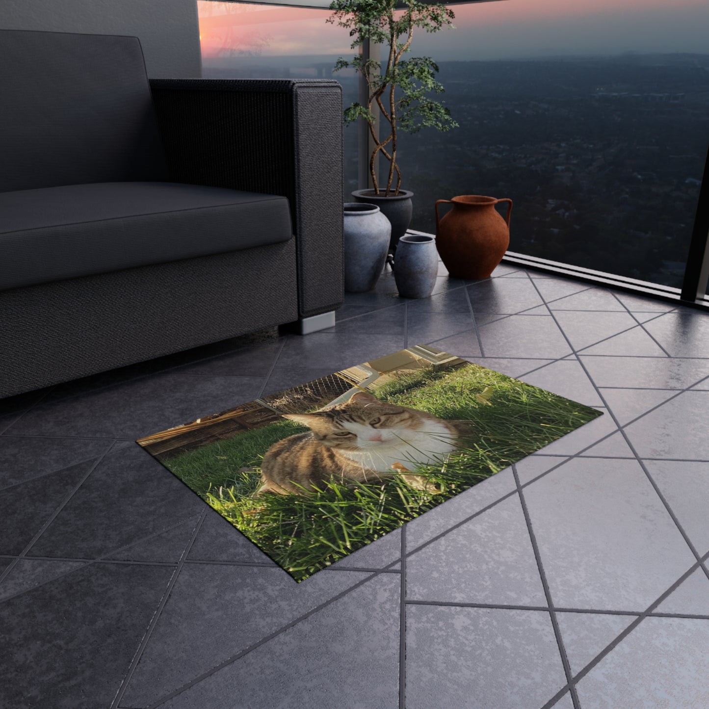 Outdoor Cat Rug | Stylish Outdoor Mat, Pet-Friendly Decor, Garden Rug for Cats, Patio Mat for Animal Lovers, Outdoor Living