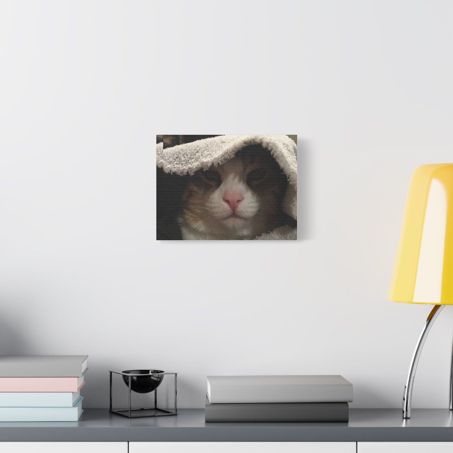Canvas Wall Art, Cozy Cat Portrait, Pet Lover Decor, Home Wall Decor, Animal Art, Gift for Cat Owners, Cat Lover Gift