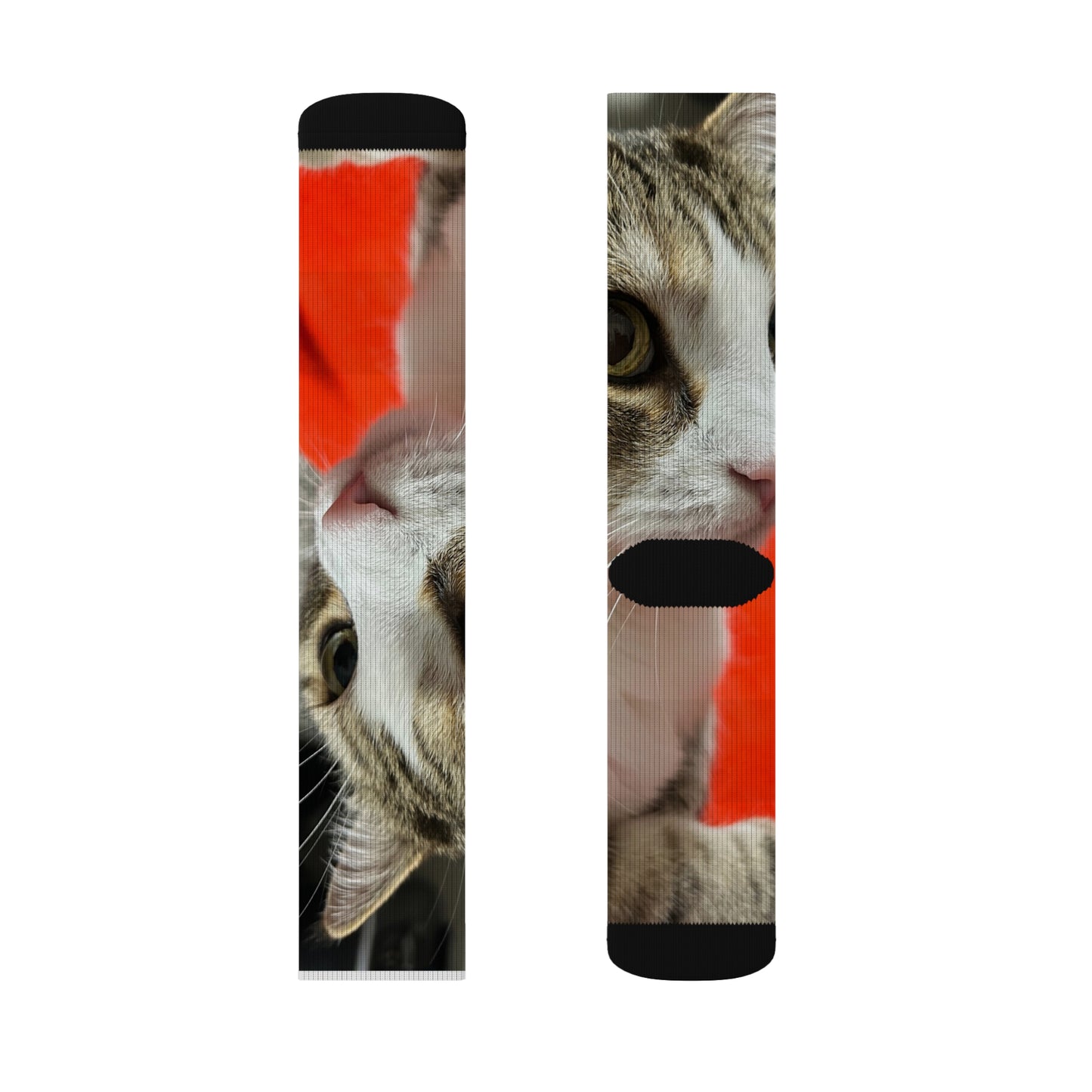 Cat-Themed Sublimation Socks, Fun Gift for Cat Lovers, Cozy Dress Socks for Everyday Use, Unique Cat Design, Perfect for Holidays