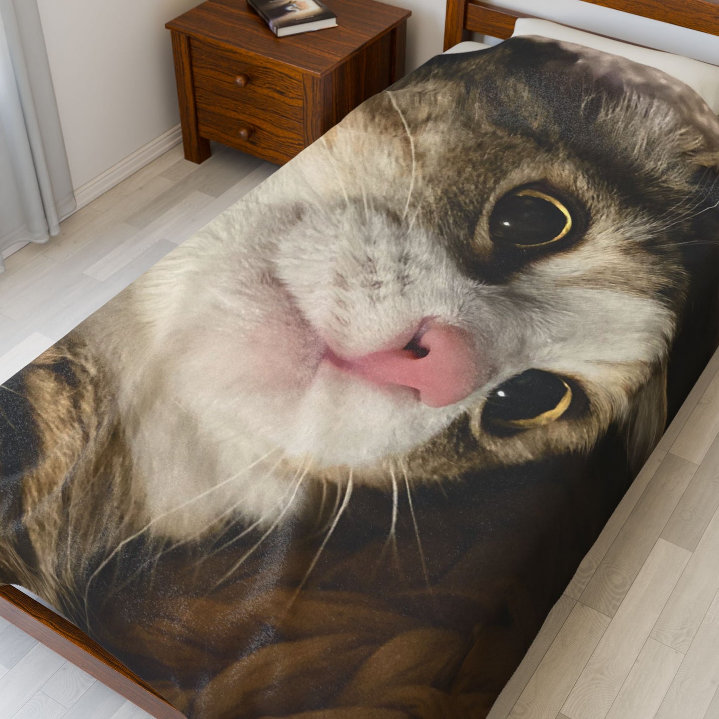 Cozy Cat Velveteen Plush Blanket, Cat Lover Gift, Soft Warm Throw, Pet Decor, Perfect for Home, Housewarming, Birthdays