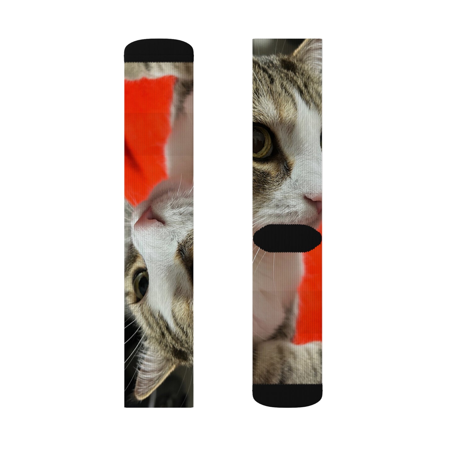 Cat-Themed Sublimation Socks, Fun Gift for Cat Lovers, Cozy Dress Socks for Everyday Use, Unique Cat Design, Perfect for Holidays
