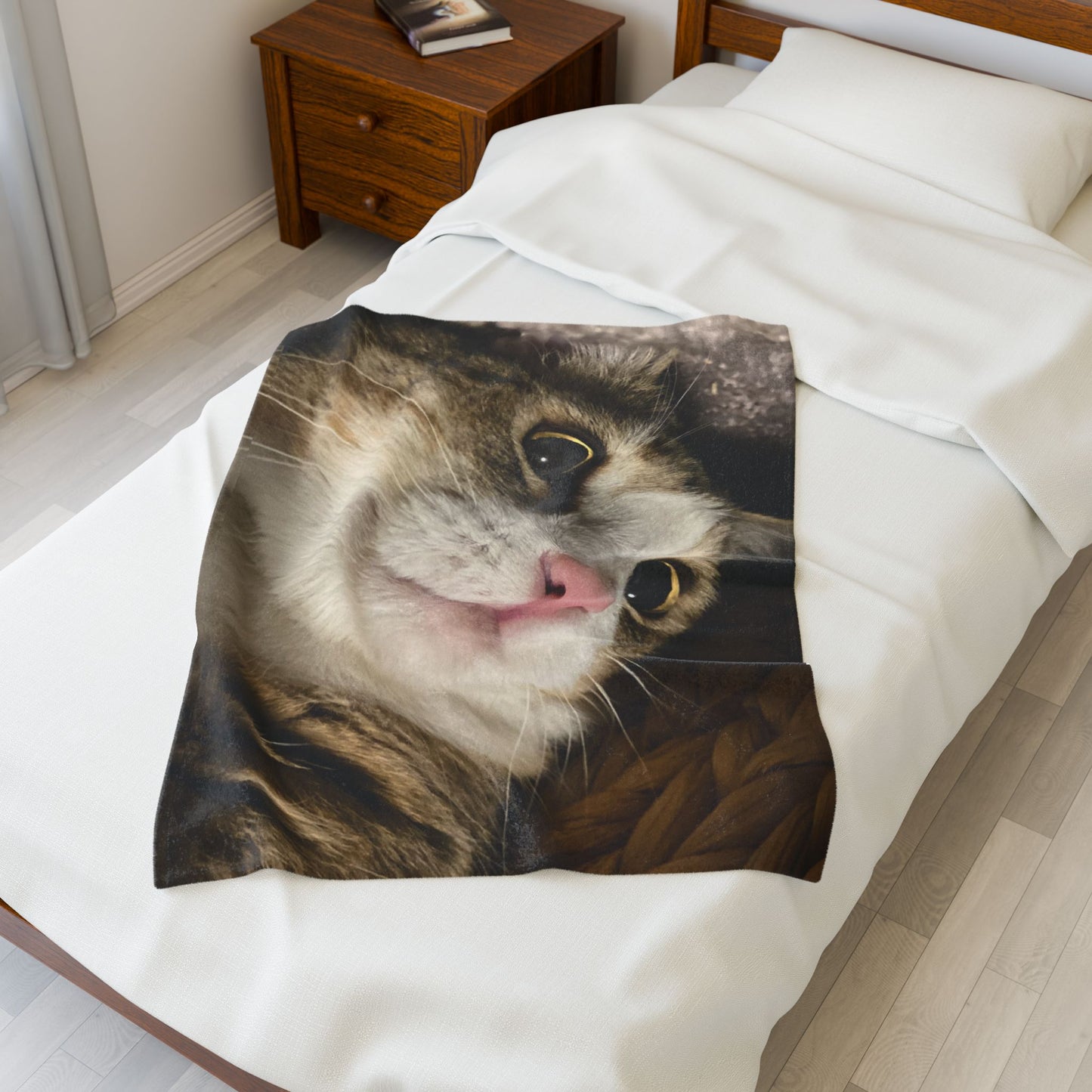 Cozy Cat Velveteen Plush Blanket, Cat Lover Gift, Soft Warm Throw, Pet Decor, Perfect for Home, Housewarming, Birthdays
