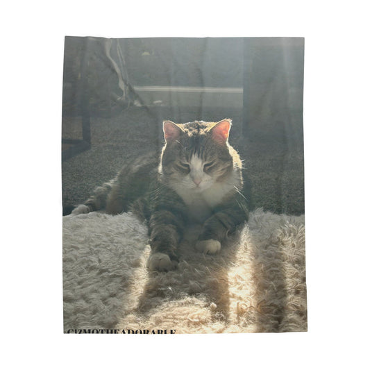 Velveteen Plush Blanket for Cozy Comfort, Cat Lover Gift, Soft Home Decor, Snuggle Blanket, Warm Throw for Winter