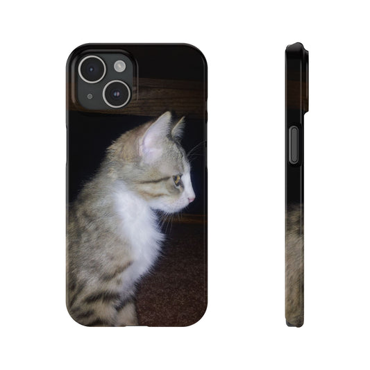Adorable Cat Slim Phone Case, Cat Lover Gift, Cute Pet Accessory, Smartphone Cover, Animal Phone Case